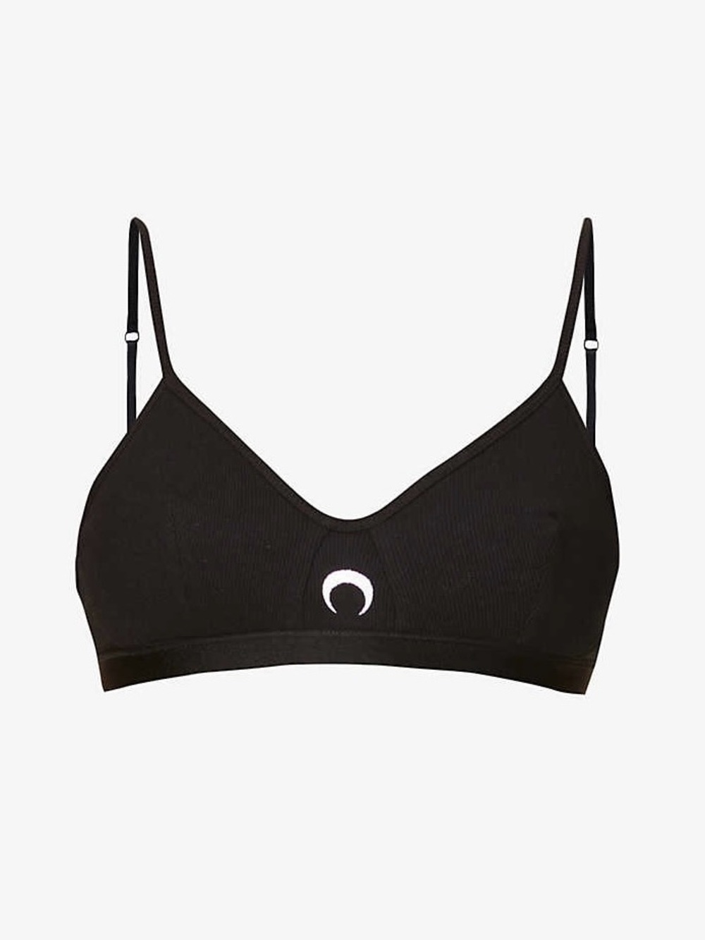 Marine Serre Rib Knit Cotton Bra
